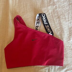 Nike Red One-Shoulder Sports Bra